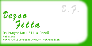 dezso filla business card